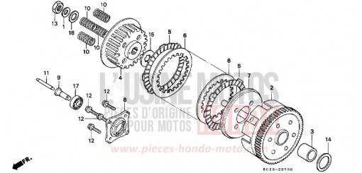 CLUTCH (E/ED/F/G/SD/SW) CM125CN de 1992